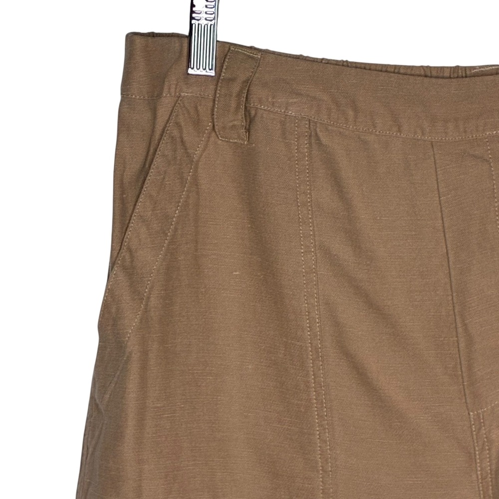 Soft Surroundings Womens Medium Tan Ojai Shorts High Rise Linen Retro Preppy - Picture 2 of 8